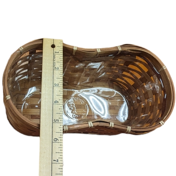 Burton & Burton Set of 2 Brown & Peach Colored Peanut Shaped Planter Baskets - Picture 9 of 10